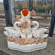 Antique English Staffordshire Swan Figurine Lovely!