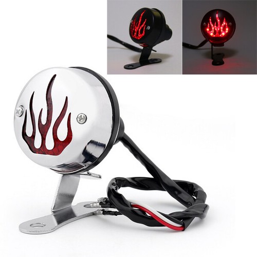 Red flame fire rear taillight - red,