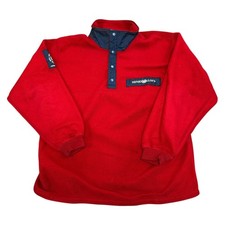 Vintage Henri Lloyd Fleece Jumper Snap 90s Retro Outdoor Winter Sweater Mens 2XL