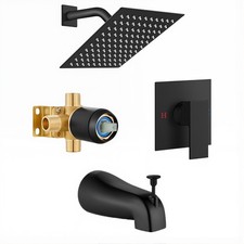 Black Shower Faucet Set 8"