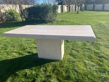 Travertine marble Indoor Dining table, seats 6 comfortably. 180 x 90cm, ht 75cm