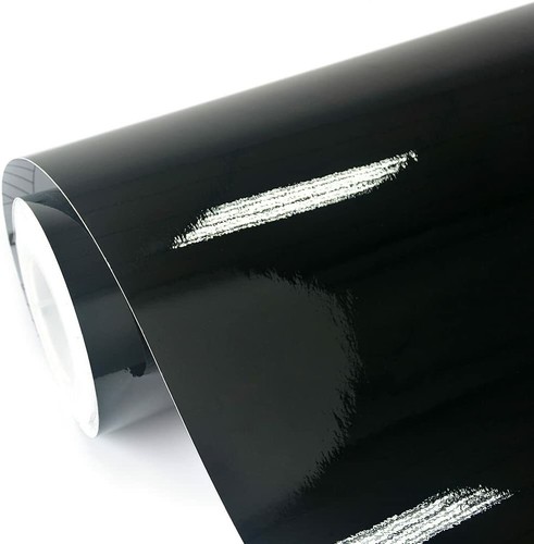 Black gloss vinyl - black,
