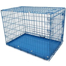 Pink Blue Dog Cage Puppy Metal