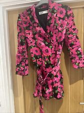 Zara Women’s Rare Floral Pink Blazer Jacket Belted Mini Dress Size X Small