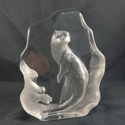 Vintage swedish crystal - crystal, otter