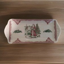JOHNSON BROTHERS™  Old Britain Christmas Platter Santa Castles Pink  15.25" 