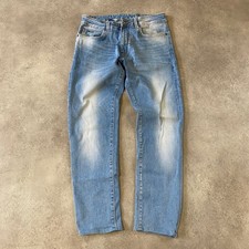 Emporio Armani Jeans Womens 32" Y2K Slim Fit Denim Trousers, Washed Blue