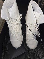  Y-3  ADIDAS GSG9 NIB OFF-WHITE  LEATHER MENS BOOTS U.S SZ 12.