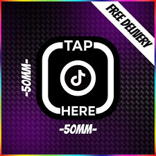 1xCustom NFC TikTok Tap Here Tag Decal Sticker Vinyl Custom Social Media JDM Car