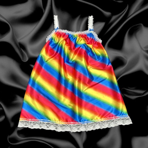 Rainbow satin sissy cdtv lace - rainbow,