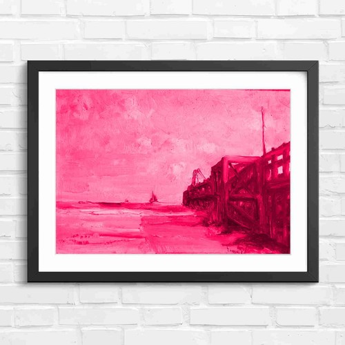 Seaside pier with boat - pier,