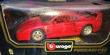 Burago Ferrari F40 1/18 Scale Die Cast Model Car Red 3032 vgc 