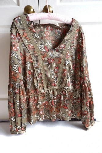 Women long sleeve top floral - top,