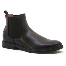 MENS CHELSEA CASUAL BOOTS DEALER ANKLE SMART FORMAL BROGUE SLIP ON SHOES SIZE