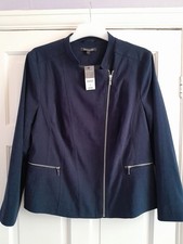 Navy Faux Suade Feel Jacket