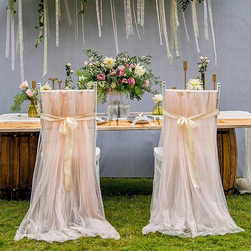 Chair cover chiffon hood - 2,