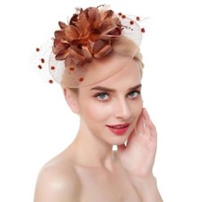 Mesh Fascinator with Flowers