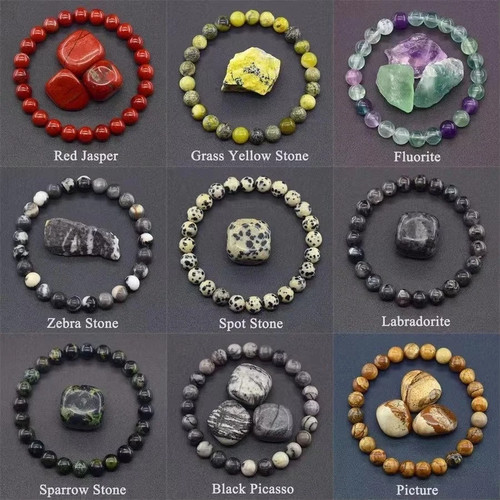 Natural stone symbolic beaded - natural,