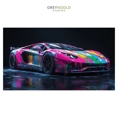 Colorful lamborghini aventador - colorful,