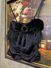 Vtg Dolce & Gabbana D&G 2000s Feather Embelished Bustier Corset  IT 46 RPR 2000$