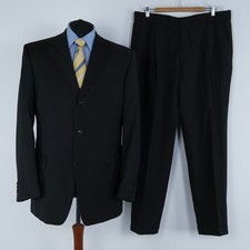 Mens Brown Striped Suit 46R UK