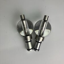 Pair of John Lewis Stainless Steel & Crystal Finials - To fit 19mm & 30mm Poles