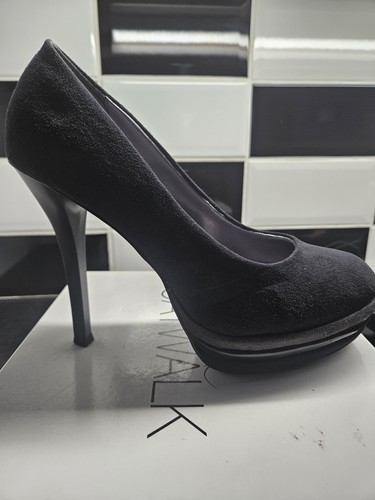 Worn once black suede - worn,