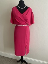 Women's Pink Midi Dress, Party Dress Size M
