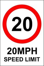  20 mph Speed limit sign 