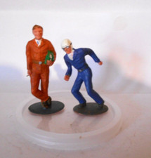 2 Scalextric RACING DRIVERS finely painted 1st issue rubber figures