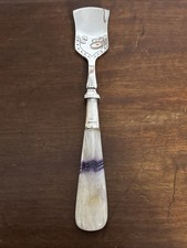 Stunning 1989 Silver Collared Sugar Spoon With Amethyst Handle