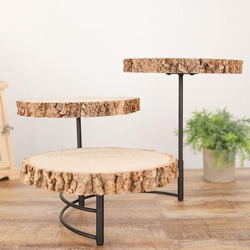 Tier wooden serving display - wooden,