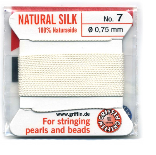 White silk string thread - white,