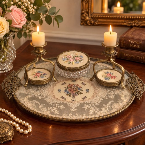 1950s vintage petit point lace - petit,