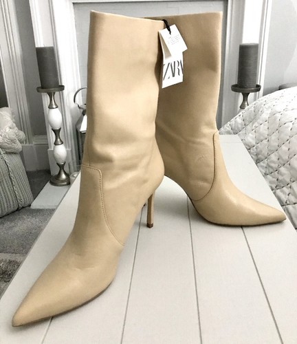 Zara leather stiletto heel - leather,