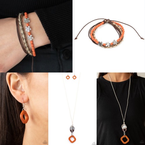 Orange paparazzi jewelry - orange, set