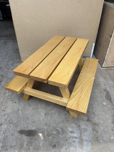 Wooden picnic table food - wooden,