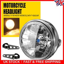 Motorcycle 7Inch bike Headlight H4 Round Front Headlamp + Bracket Universal UK