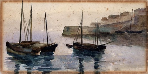 Boats harbour watercolour - in,