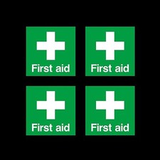 First Aid Cross Emergency Symbol - 50mm x 50mm - Self Adhesive Sticker