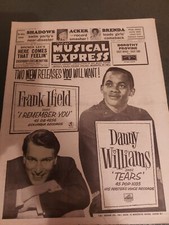 Vintage NME Magazine 29 JUNE 1962 Frank Ifield D Williams Shirelles Ray Charles 