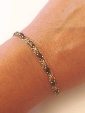 Solid 9ct Gold Scrap Wear Repair Sapphire Bracelet Hallmarked 7 inch 5 mm 5.00g