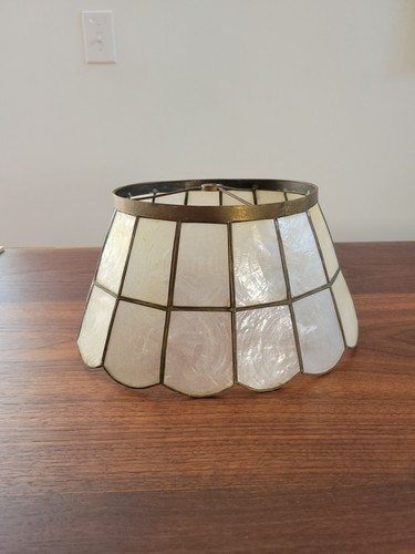 Vintage capiz shell lamp shade - capiz,
