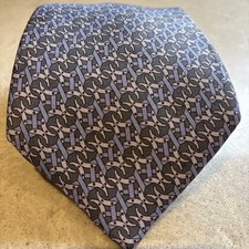 Hermes Silk Tie Navy Blue