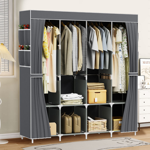 Large fabric canvas wardrobe - large,