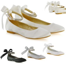Womens Flat Bridal Shoes Bow