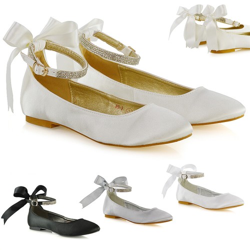 Womens flat bridal shoes - bridal, bow