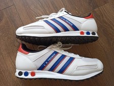 Mens Adidas La Trainer in White / Red / Blue Trainers In Size 9 UK