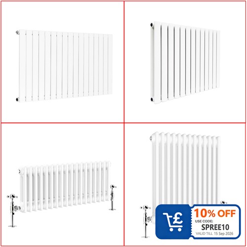 White traditional radiator - white,