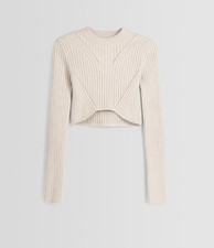 Bershka Ribbed Knit Beige